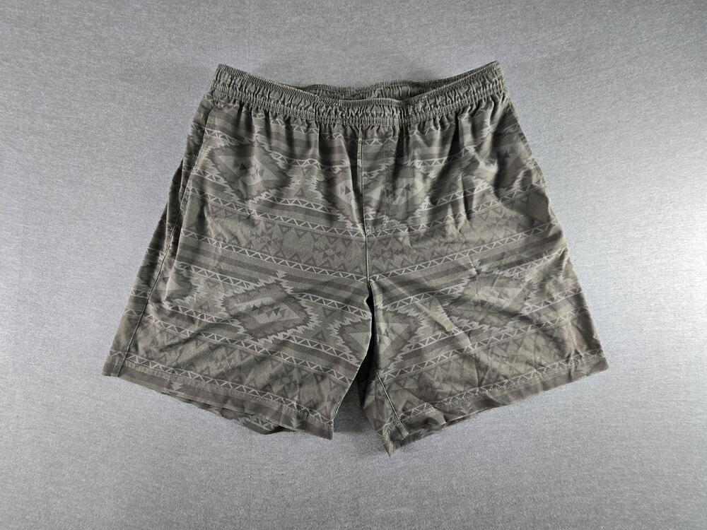 Chubbies Shorts Mens XL Gray Geometric Bermuda Microfiber Elastic Waist Summer